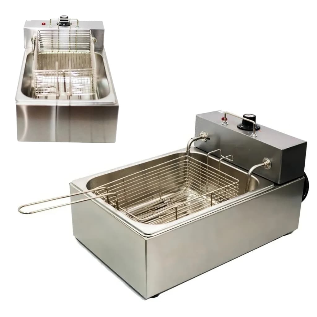 Fritadeira Elétrica 5 Litros 1 Cuba Profissional Aço Inox 110V 220V