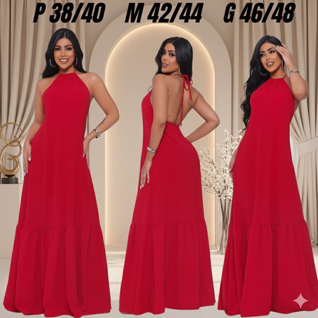 Vestido Longo Festa  Feminino Amarração Franzido  Social Formatura Sem Bojo Elegante  Decote Sensual