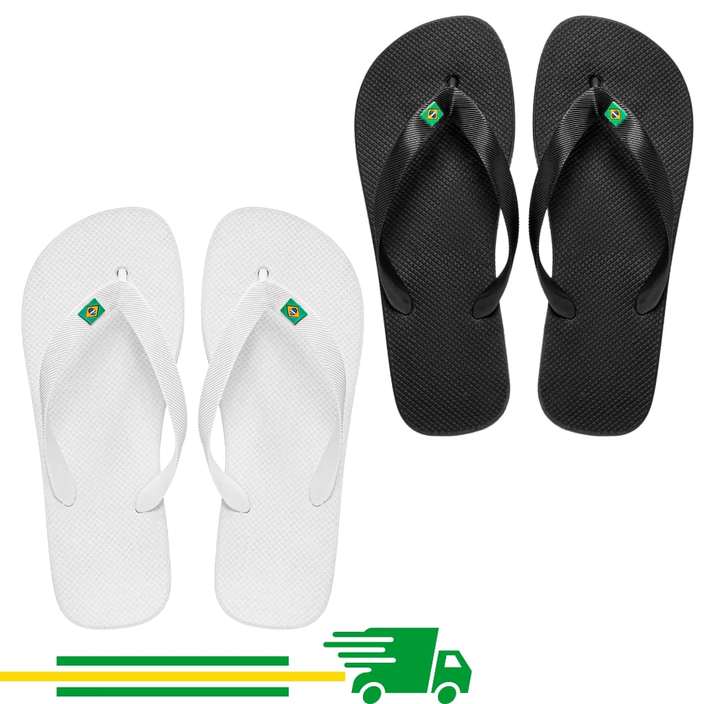 Kit Chinelo Feminino Masculino Brasil Verão Leve Confortável
