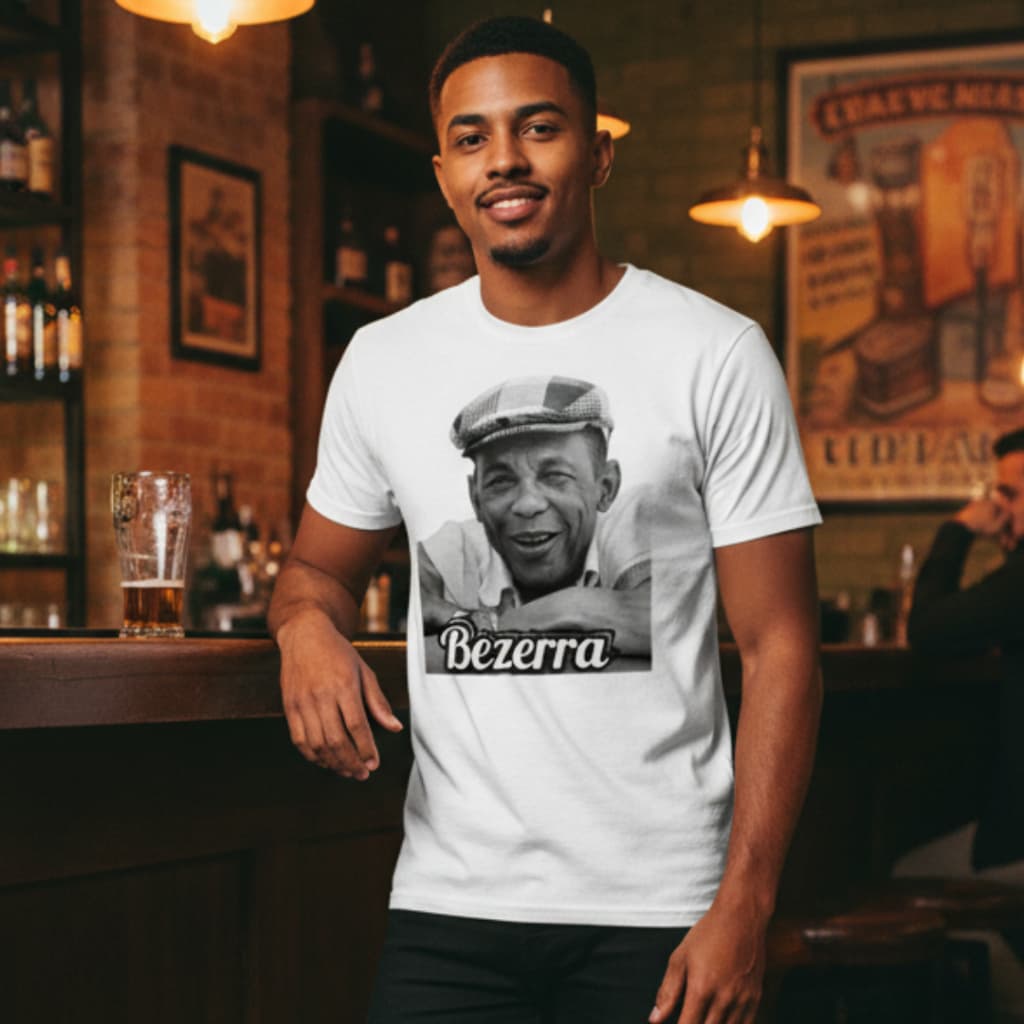 Camisa T-shirt Masculina Preto e Branco Estampa Bezerra da Silva Lançamento