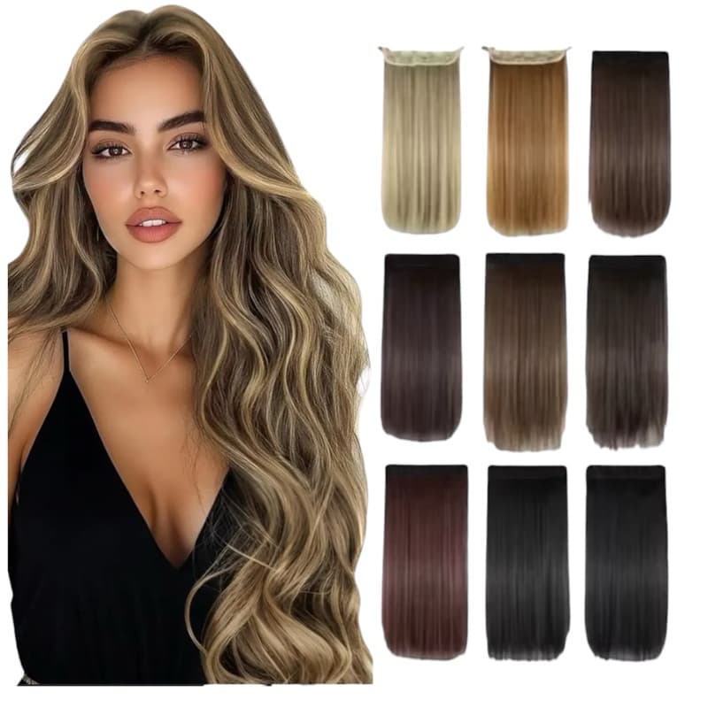 Aplique tic tac e fio invisível instântaneo alongamento  de cabelo mega hair extensão  moda feminina