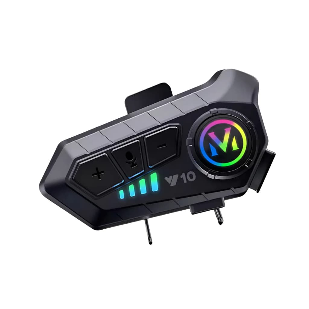 Fone De Ouvido Comunicador Sem Fio Para Capacete De Motocicleta Com Microfone V10 Preto