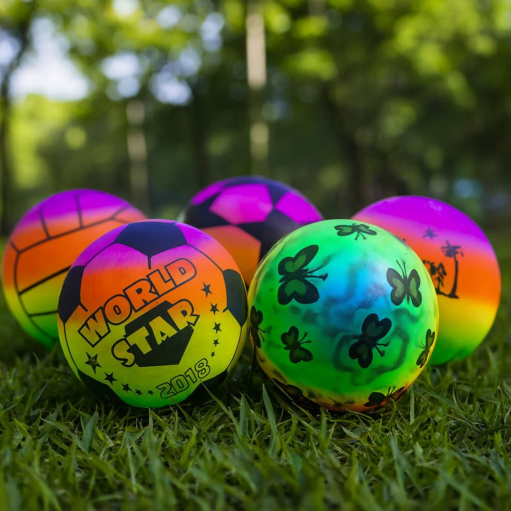 Kit 20 Bolas Vinil Leve Estilo Futebol Colorida Sortidas