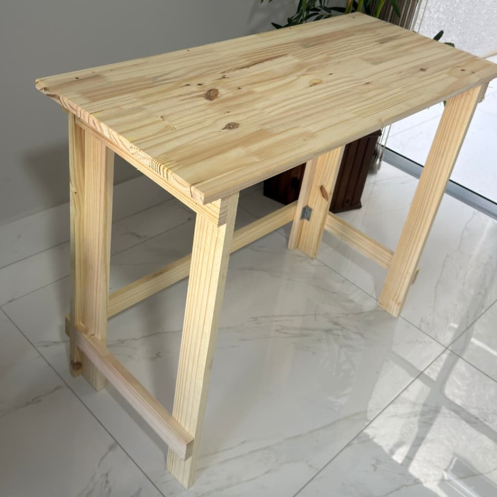 Mesa Dobrável de Madeira Pinus Multiuso Portátil Churrasco Festa Aniversário Estudo Leitura Auxiliar