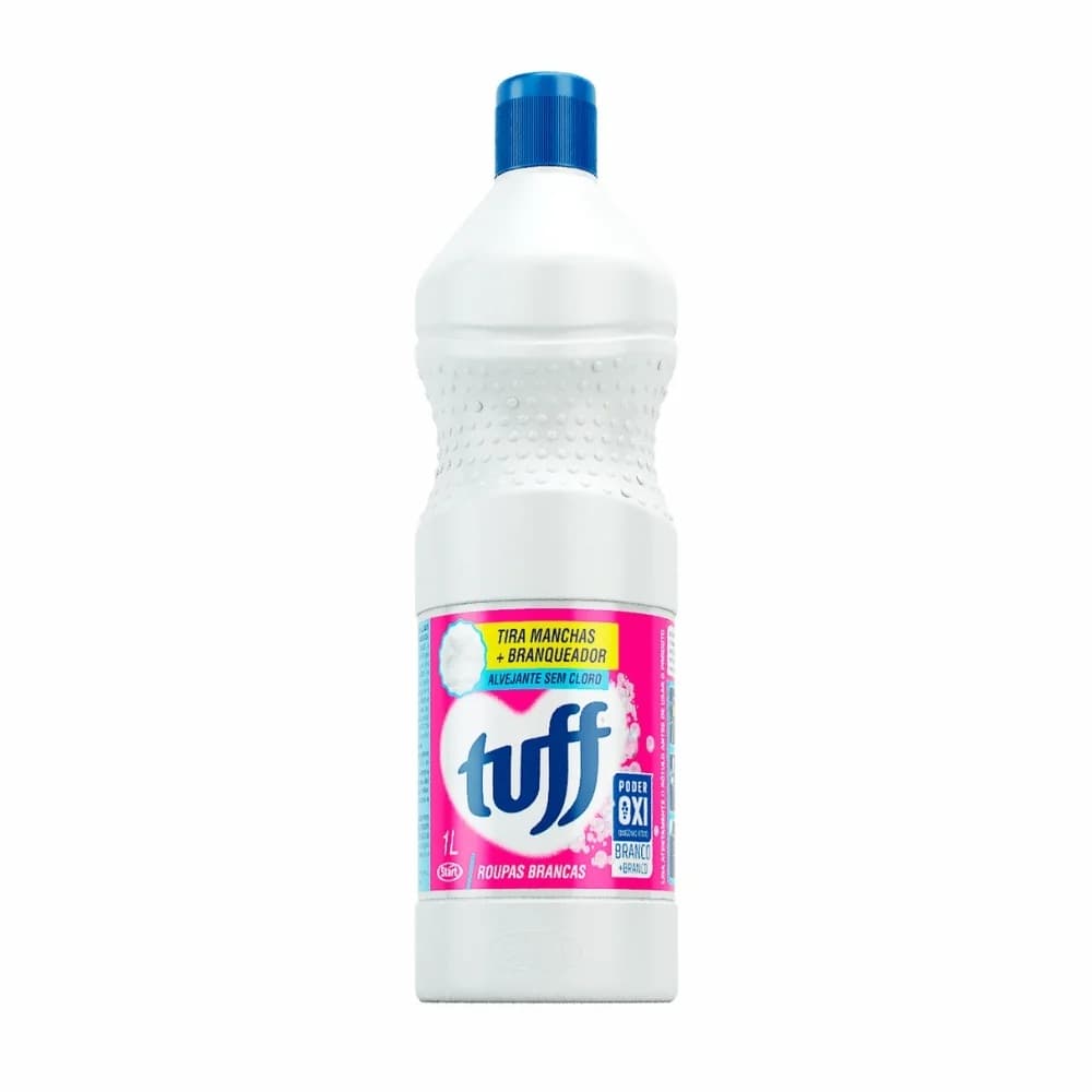 Alvejante Sem Cloro Para Roupas Brancas Tuff 1 Litro Tira Mancha