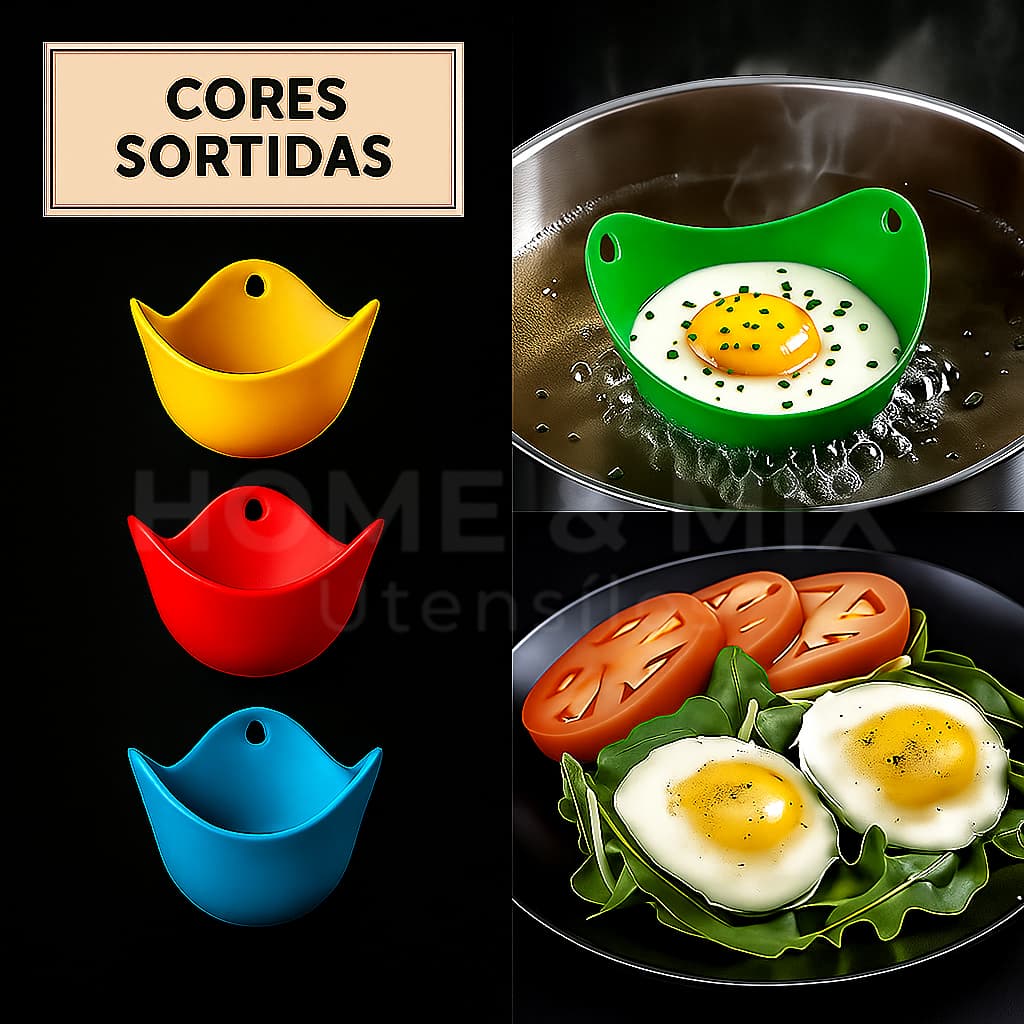 Forma de Silicone para Ovo Poche Cozinhe Pochê Pudim Free Bpa Cozinha Cozinhar Receitas Utilidades