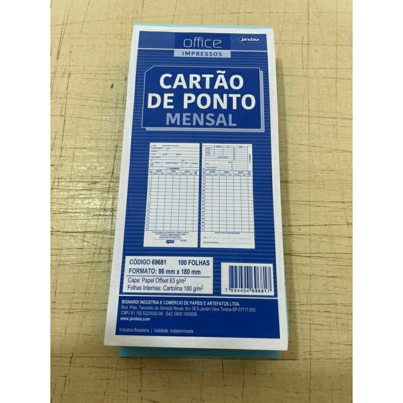 Cartão de ponto 100 UNIDADES