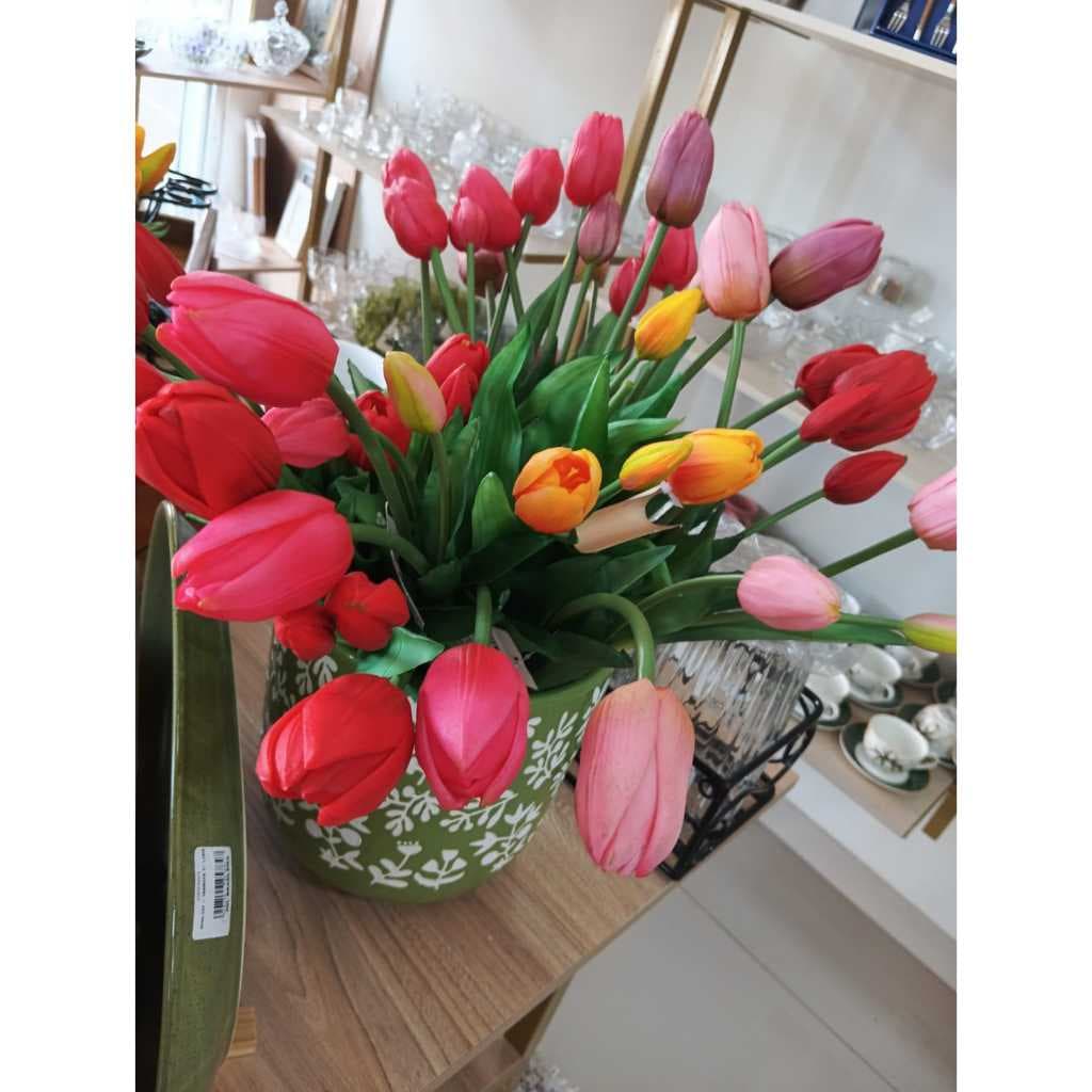 Bouquet de Tulipas Pequenas – 5 Hastes | Disponível em 30 cm ou 47 cm | Flores Decorativas Realistas