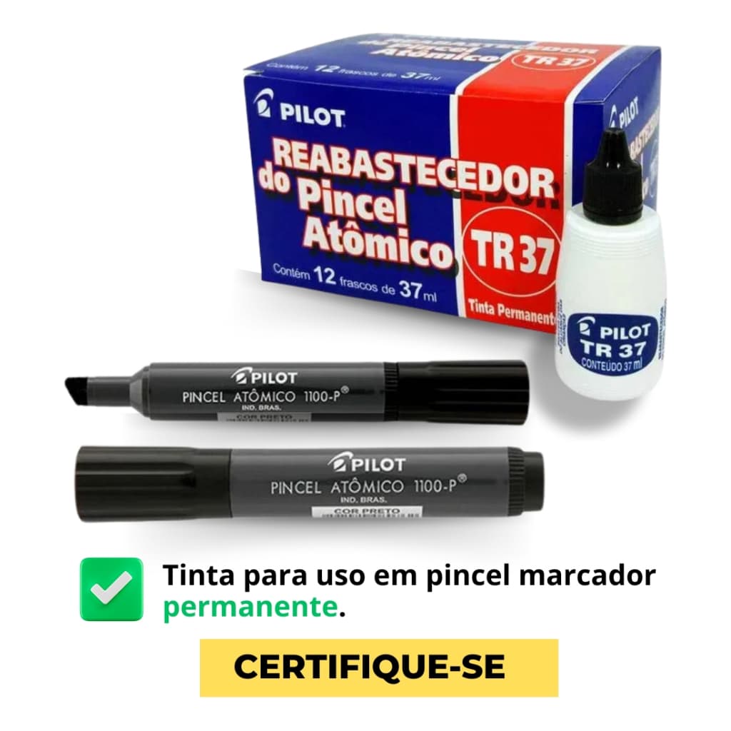 4 Pincéis Atômicos 1100P Pilot + 1 Refil de tinta permanente TR37 Pilot