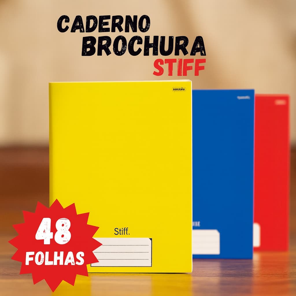 Caderno Brochura Grande 48 Folhas Capa Dura Unidade
