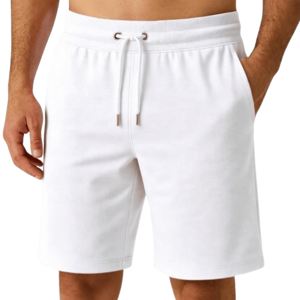 Bermuda Masculina Short Moletom  Branco