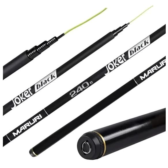Vara Pesca Telescópica - Joker Black - Maruri - Fibra de Vidro