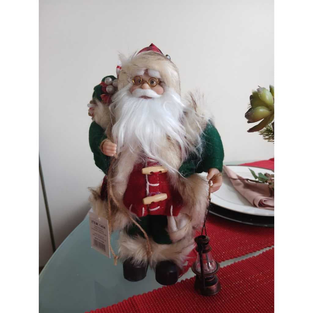 Papai Noel Decorativo em Plástico e Tecido – 30 cm | 45 cm | 60 cm