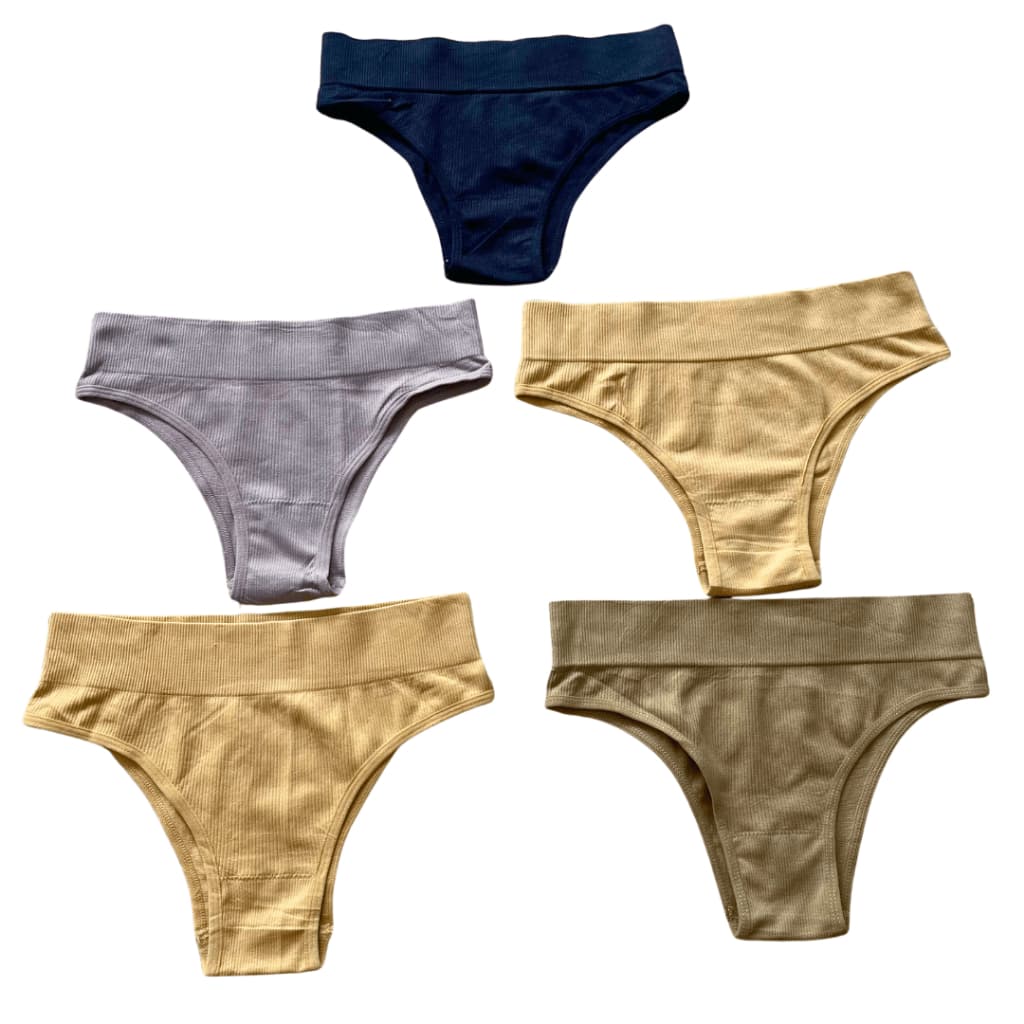kit Calcinhas Conforto Cos Alto 5 cm Tanga Poliamida Importada Não Marca