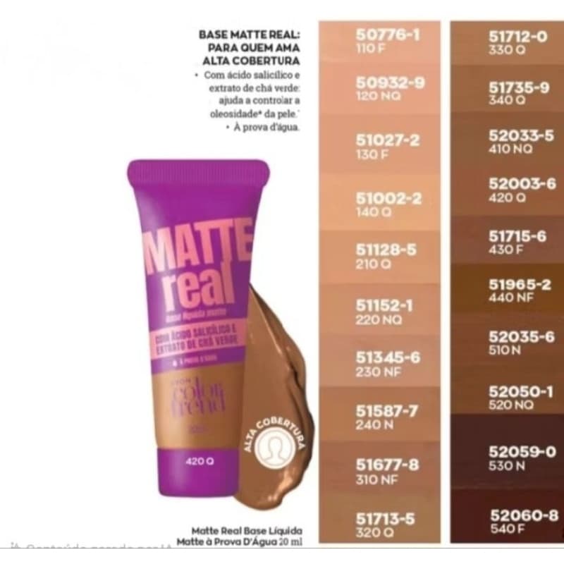 Base Liquida Color Trend Matte Real 20ml