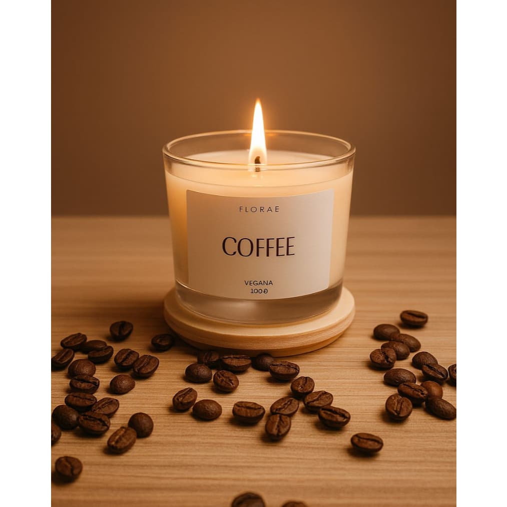 Vela aromática artesanal PREMIUM 100g Café, bala de café