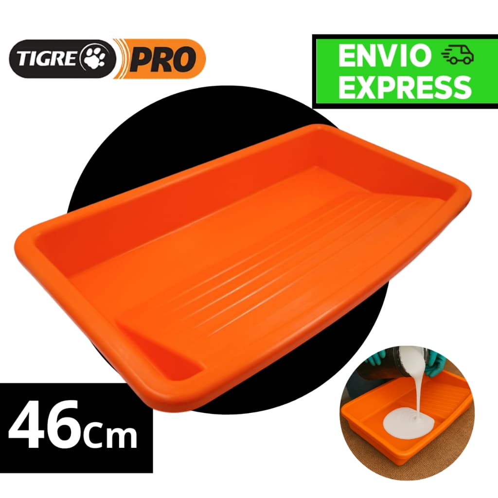 Bandeja Caçamba Para Pintura 1,5 L Tigre Pro Grande P/ Rolo Até 46Cm Alto Rendimento Ref 230746