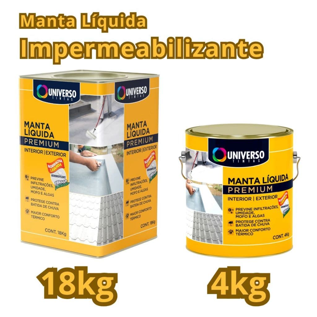 Manta Líquida Premium Fibrada – Impermeabilizante Acrílico Profissional 18L e 4L - Universo Tintas
