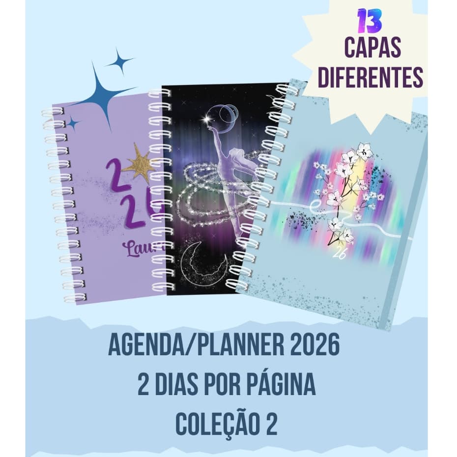 Agenda/Planner Cores 46 tipos de capas 2 dias por pagina 2026 - Personalizada/COM NOME/PALAVRA-logo-taylor swift