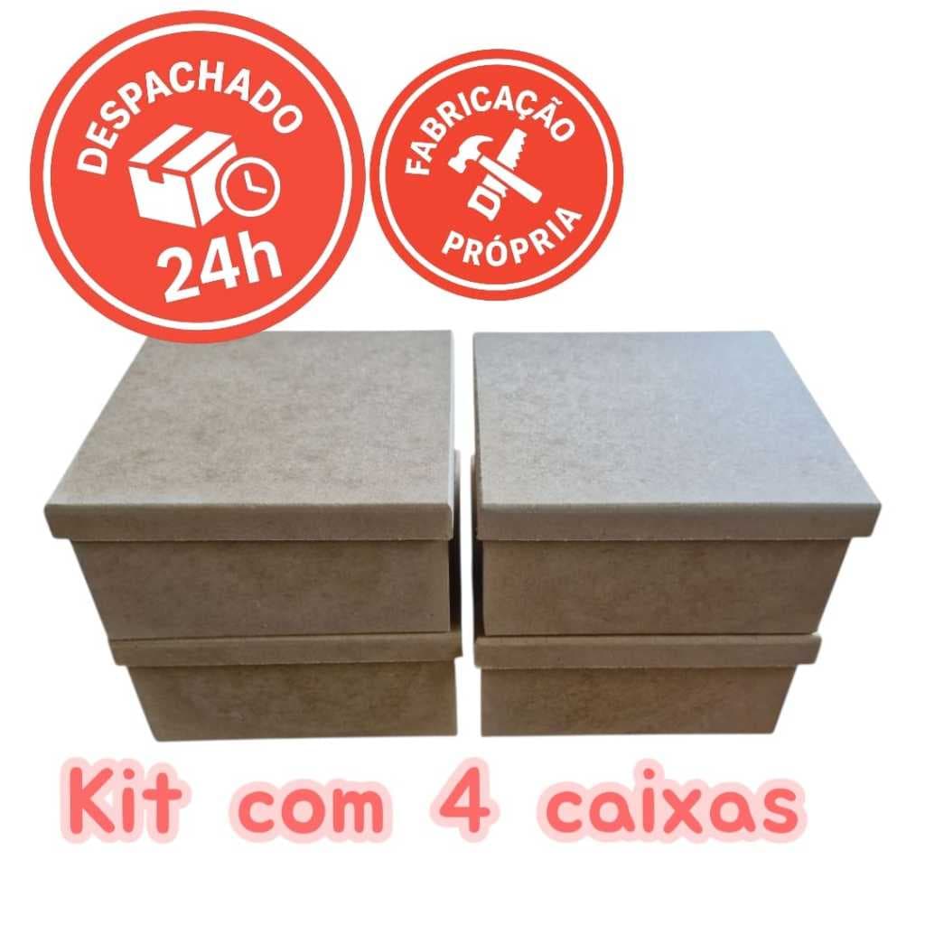4 caixas 17x17x8 em mdf  lembrancinha convite, caixa organizadora caixa presente
