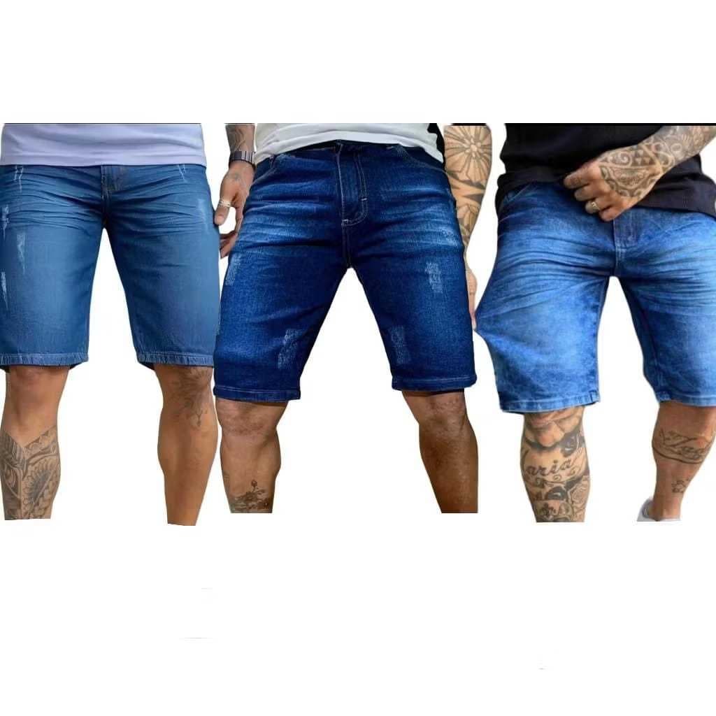 Kit Bermudas Jeans Masculinas Streetwear – Short Jeans Conforto Total