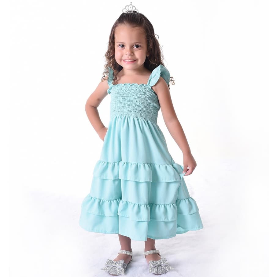 Vestido Rodado Tres Maria Infantil Vestido de Criança Para Festa Aniversario Casual Luxo