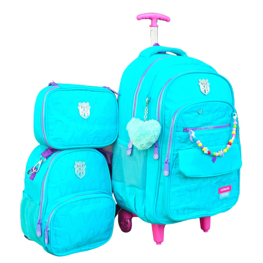 Kit Mochila de Rodas Feminina Impermeavel Alta Qualidade