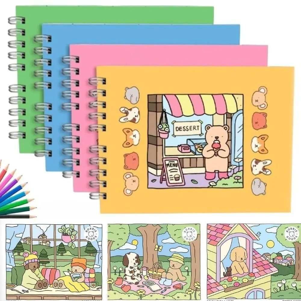 Livro Caderno de Colorir Pintar com 50 Folhas Premium Desenhos Infantis e Adultos
