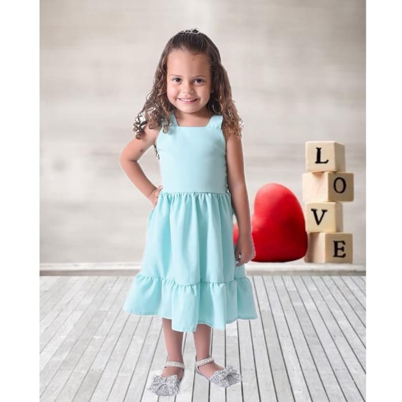 Vestido Para Festa Intantil Juvenil Casual Elegante Discreto Vestido de Princesa Criança Menina
