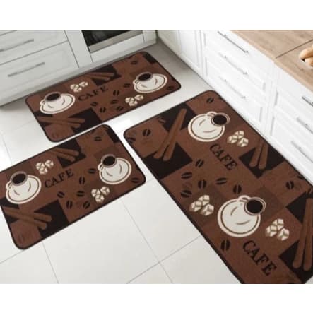 Kit Tapete de Cozinha 3 Peças Antiderrapante Estampados