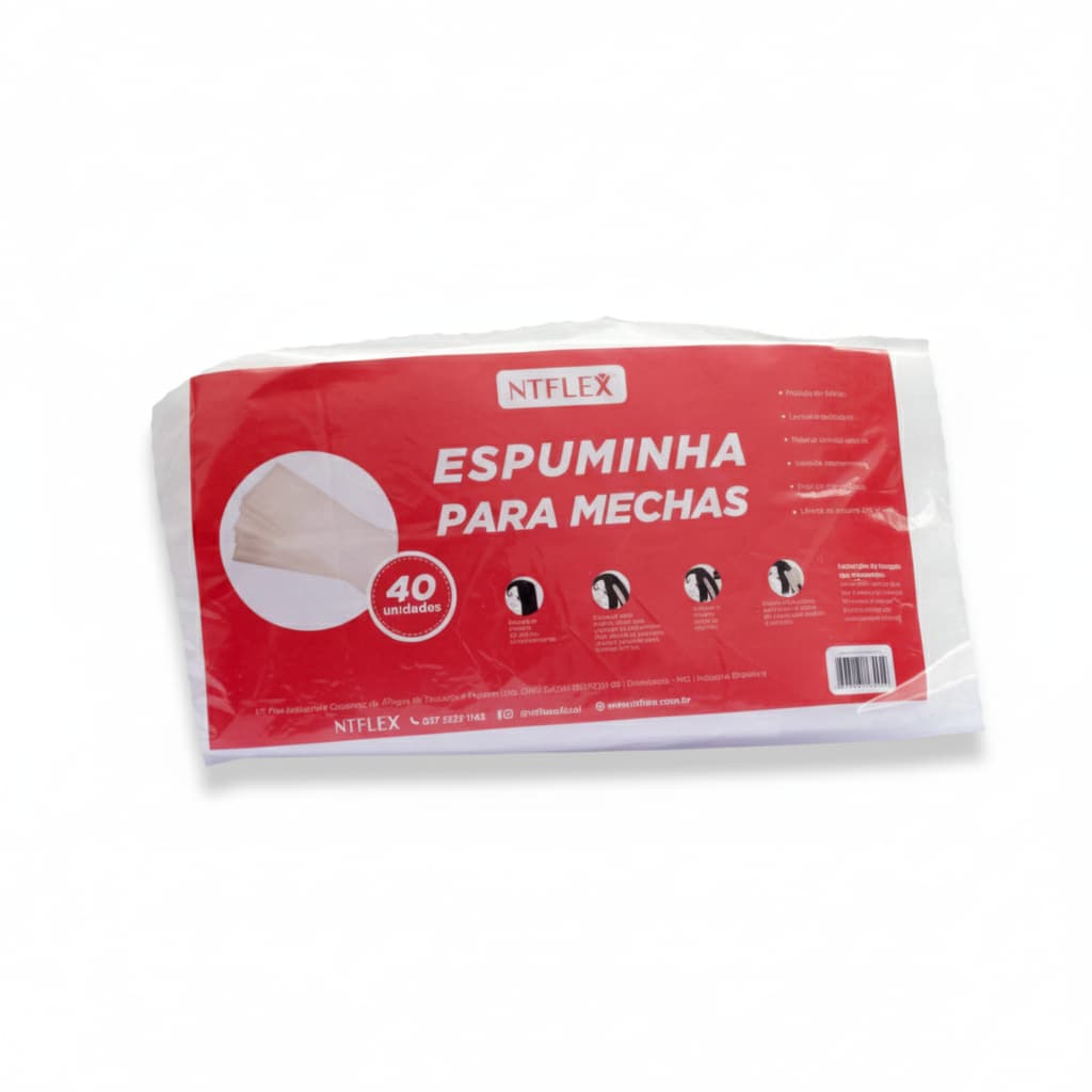 Espuminha De Mechas Ntflex 11cm x 45cm (40 Unidades) - Praticidade Para Luzes