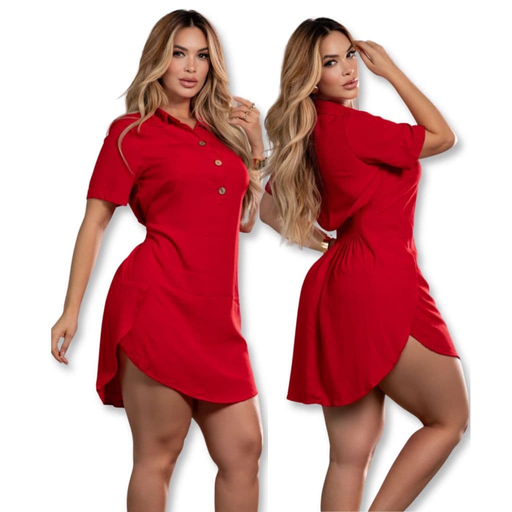 Chemise Feminino Viscolinho Moda Blogueira Manga 3/4 Moda Envio Imediato