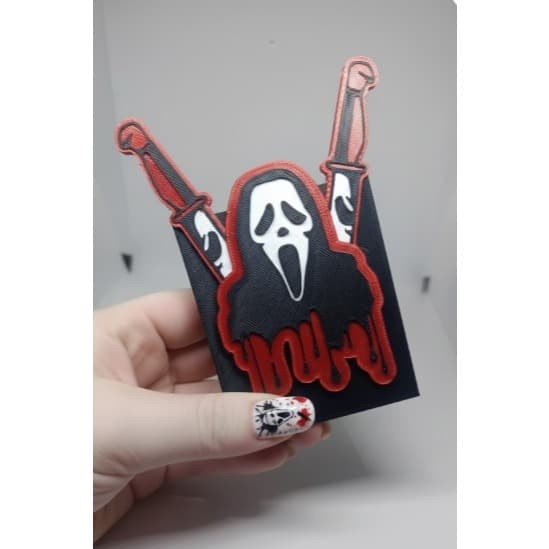 Porta-Canetas Ghostface Pânico 9x7cm | Decoração Terror Geek | Termoplástico