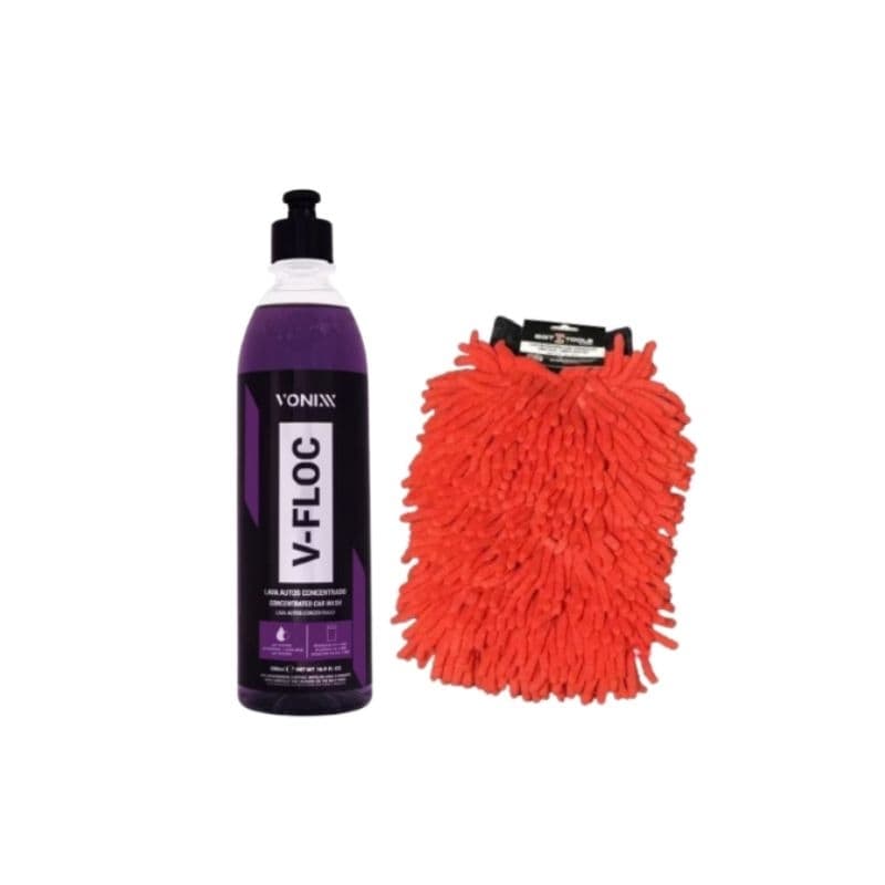 V-FLOC SHAMPOO 500ML VONIXX + LUVA DE MICROFIBRA SGT