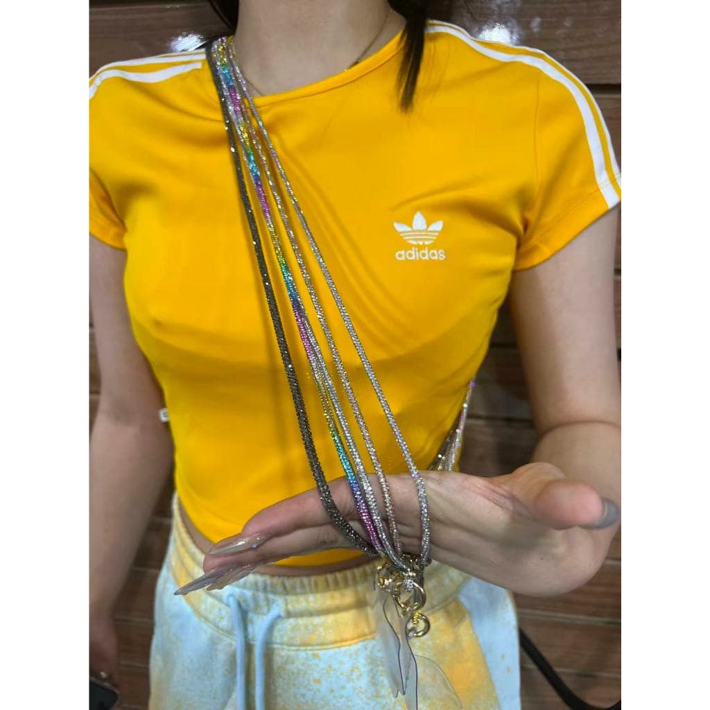 NOVO Cordão 120cm para Telefone Brilhante Alça Transversal Universal Luxo com Strass Anti-Perda