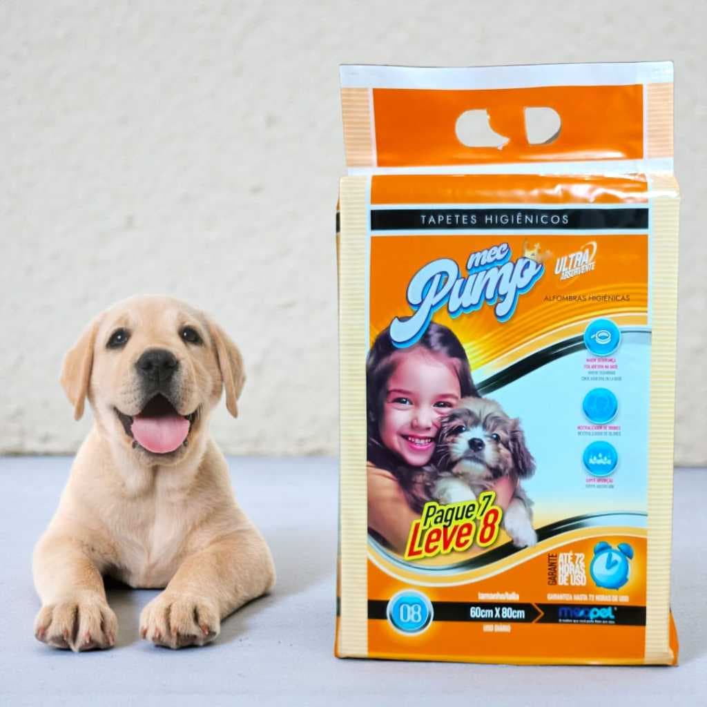 Tapete Higiênico Mec Pump Cães, Ultra absorção 80 X 60 Pague 7 Leve 8 unidades