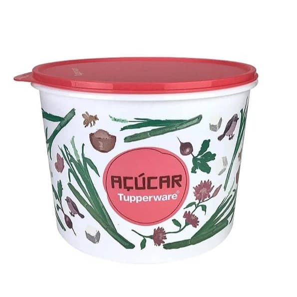 Tupperware Porta Mantimentos Caixa Açúcar Floral 1,4kg