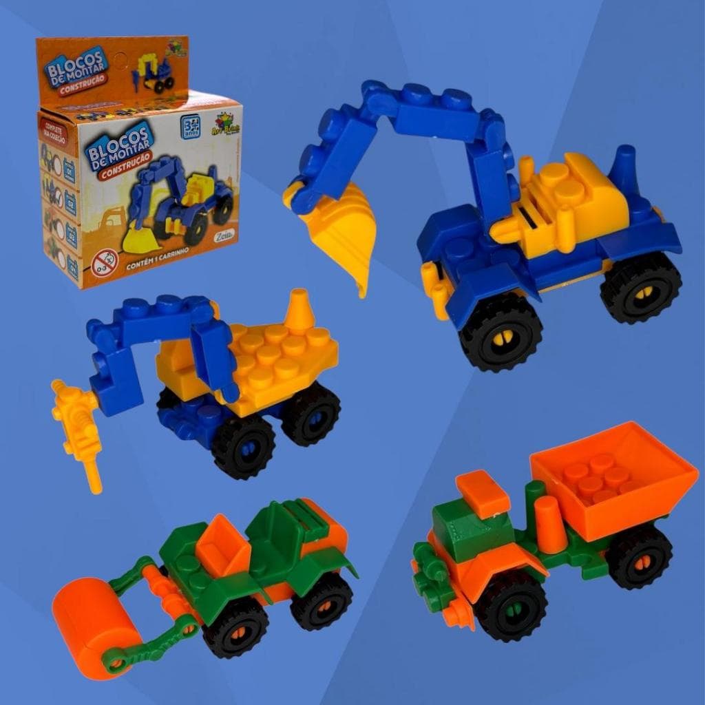 Blocos De Montar Veículos De Construção Brinquedo Infantil Envio Imediato