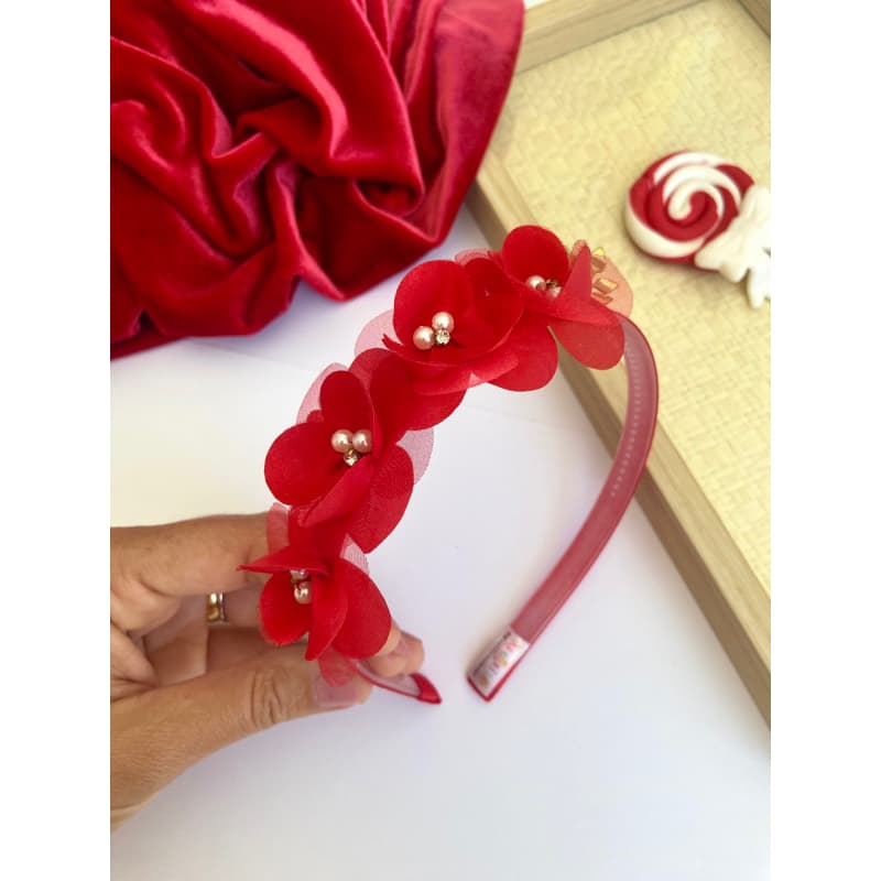Arco de cabelo infantil com Flores Tiara da cabelo para Natal Tiara luxo