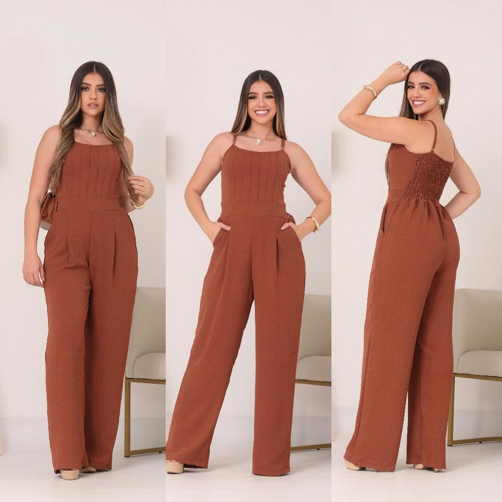 MACACAÕ FEMENINO PANTALONA COM ALCA REGULAVEL TECIDO DUNA E CON FORO
