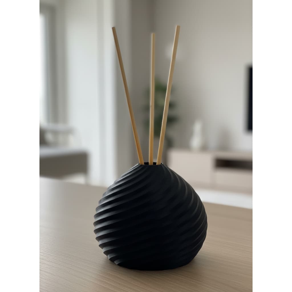 Vaso Decorativo Difusor de Aromas Peça Moderna Em Espiral Com Palito Difusor