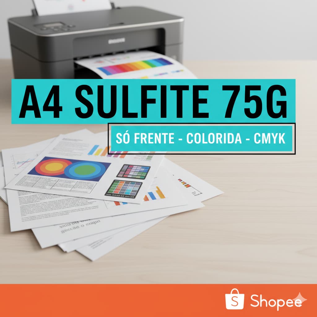 Impressão Colorida A4 – Somente Frente – Papel 75g