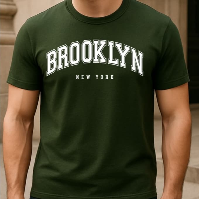 Camiseta Masculina PREMIUM Streetwear BROOKLYN Camisa 100% algodão Fio Penteado