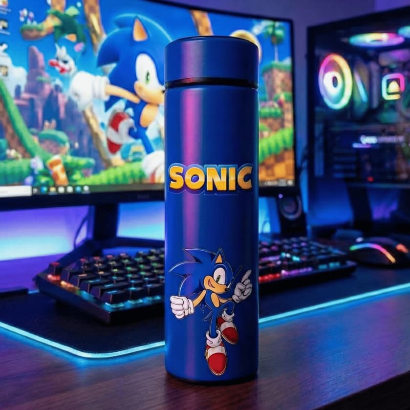 Garrafa Termica Sonic Inox 500ml Visor Led Medidor Temperatura Conserva Liquidos Alta Durabilidade