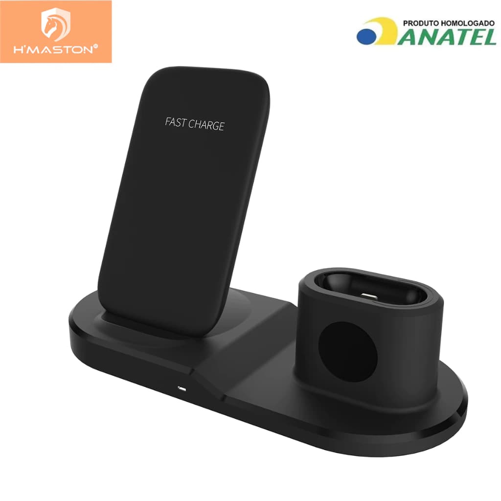 H'maston YD-15 Carregador Sem Fio 15W por indução Carregador Sem Fio Para Apple Watch AirPods 3 Em 1