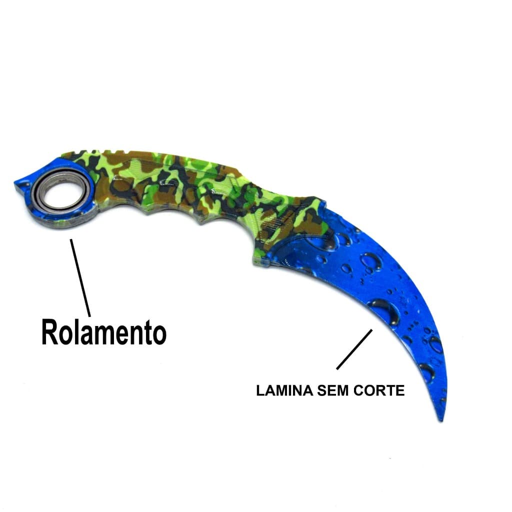 Karambit Treino Jogo Gamer Sem Corte Com Rolamento Estampas a Escolha