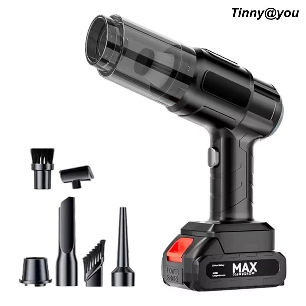 Aspirador de Pó e Soprador Portátil Sem Fio 48V com Bateria Recarregável e 6 Bocais TINNY YOU