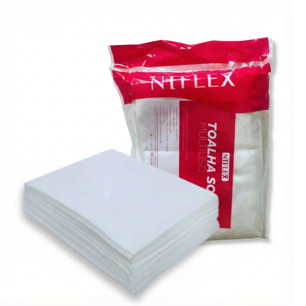 Toalha Descartável Soft Multiuso Ntflex 40g | Estética Manicure Clínica Limpeza | 50% Viscose 50% Poliéster 20x30cm