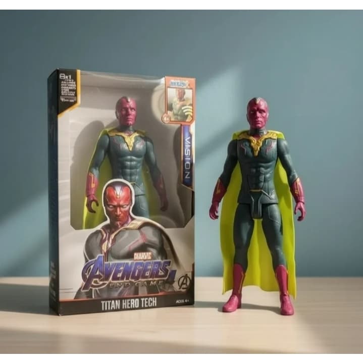 Boneco Visão Vingadores Avengers Grande 30 Cm Articulado Luz E Som De Batalhas Lutas Heroes