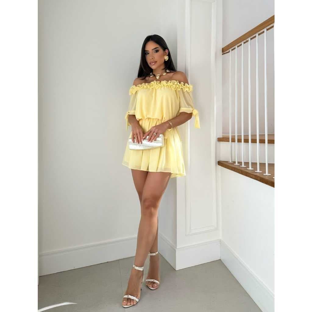 Vestido Feminino Chiffon com Shorts – Tamanho Único
